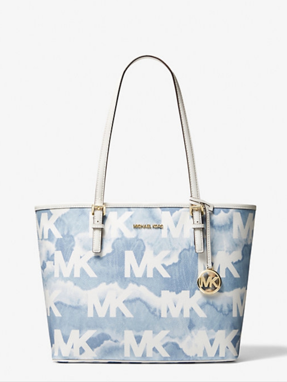 Michael Kors Jet Set Travel Medium Shibori Print Logo Tote Bag